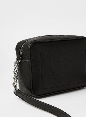 Front Logo Crossbody Bag Black
