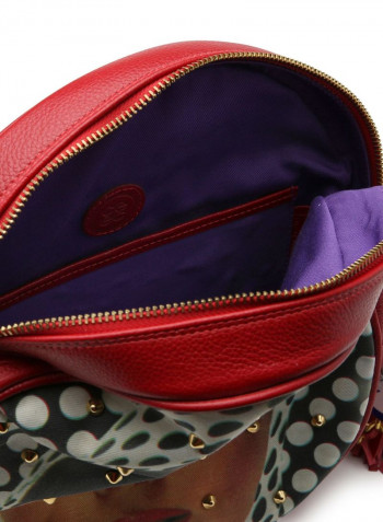 Moon Round Crossbody Bag Red