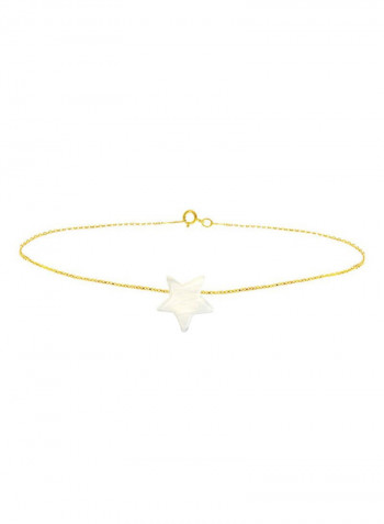 18 Karat Gold Star Shape Mother Of Pearl Bracelet