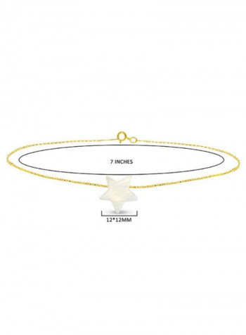 18 Karat Gold Star Shape Mother Of Pearl Bracelet