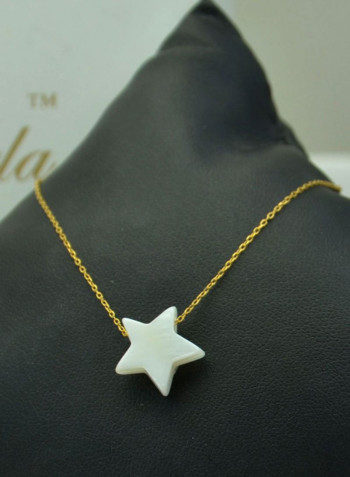 18 Karat Gold Star Shape Mother Of Pearl Bracelet