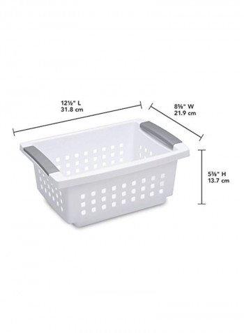 6-Piece Stacking Basket Set White/Silver 12.5x8.6x5.4inch