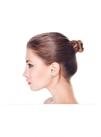 925 Sterling Silver Cubic Zirconia Studded Horseshoe Stud Earrings
