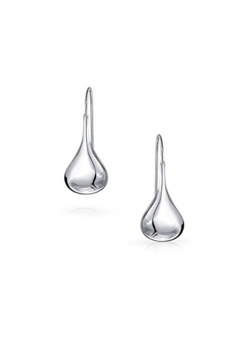 925 Sterling Silver Rain Drop Puffed Geometric Earrings