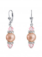 925 Sterling Silver Simulated Pearl Studded Dangle Earrings