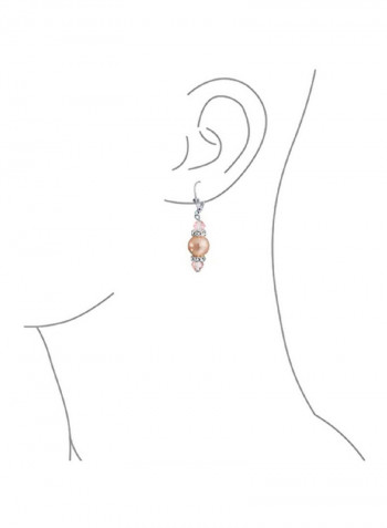 925 Sterling Silver Simulated Pearl Studded Dangle Earrings