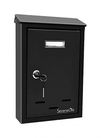 Modern Wall Mount Locking Mailbox Black