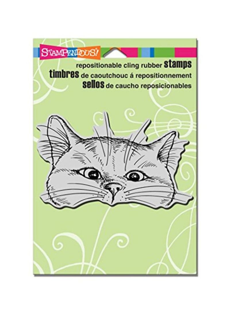 Nosey Cat Cling Stamp Grey/Beige/Black