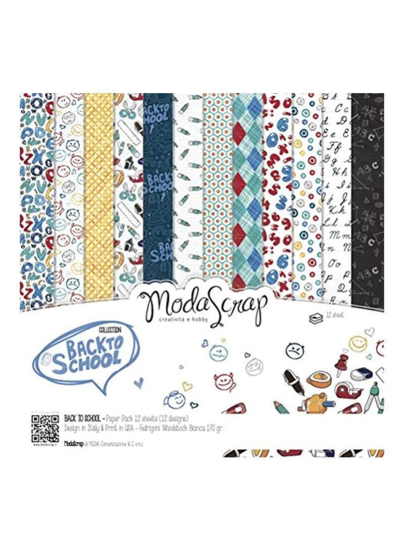 Pack Of 12 Back To School Decorative Paper Grey