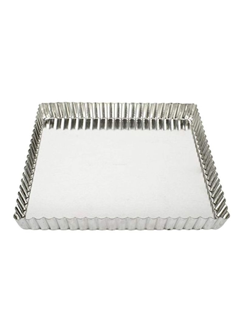 Tinned-Steel Square Tart Pan Silver 9x1inch