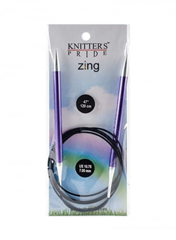 Zing Fixed Circular Needle Purple/Black/Silver