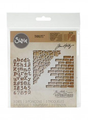 Pack Of 3 Mixed Media Thinlits Die Set Brown/Beige