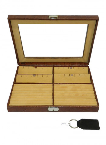 Leather Ring And Earring Jewellery Box