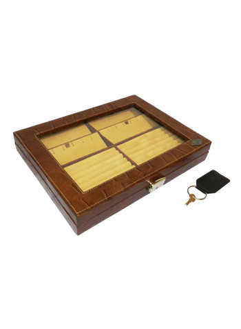 Leather Ring And Earring Jewellery Box
