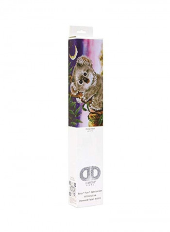 Dotz Diamond Koala Snack Embroidery Facet Art Kit Purple/White/Beige