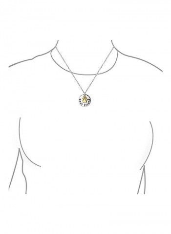 14 Karat Gold Plated 925 Sterling Silver Enamel Studded Pendant Necklace