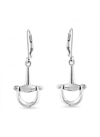925 Sterling Silver Horsebit Dangle Earrings
