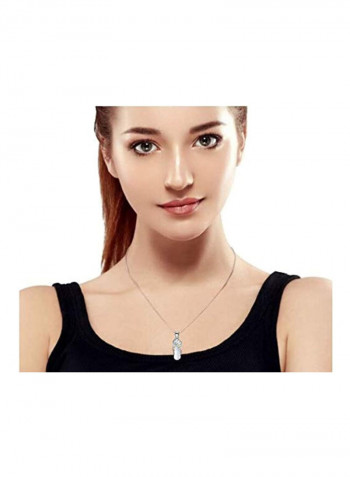 925 Sterling Silver Opal Studded Flip Flop Sandal Pendant Necklace