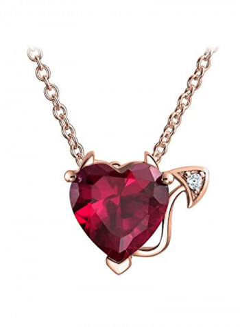 925 Sterling Silver Rose Gold Plated Cubic Zirconia Studded Pendant Necklace