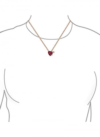 925 Sterling Silver Rose Gold Plated Cubic Zirconia Studded Pendant Necklace