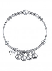 925 Sterling Silver Round Ball Beaded Charm Bracelet