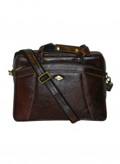 Genuine Leather Designer Office Bag For Travel Brown