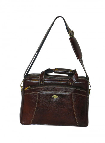 Genuine Leather Designer Office Bag For Travel Brown