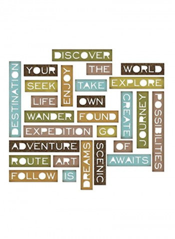 Tholtz Thinlits Traveler Words Die Blue/Green/Brown