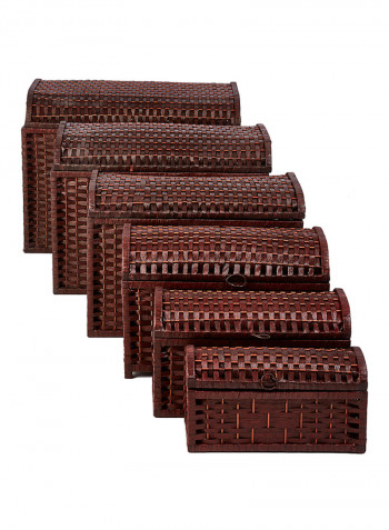 6-Piece Laundry Box Set Brown 70x50x47centimeter