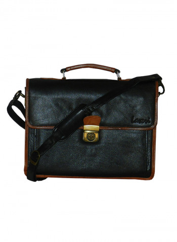 Genuine Leather Designer Office Bag For Travel Black