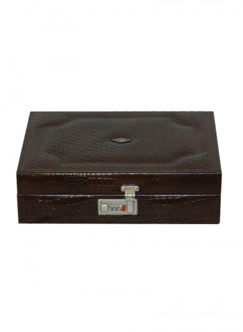 18 Grid Genuine Leather Designer Watch Box