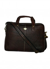 Genuine Leather Designer Office Bag For Travel Brown