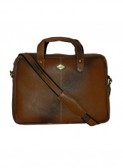 Genuine Leather Designer Office Bag For Travel Tan