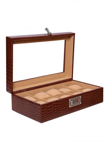 Glass Top Leather Watches  Box