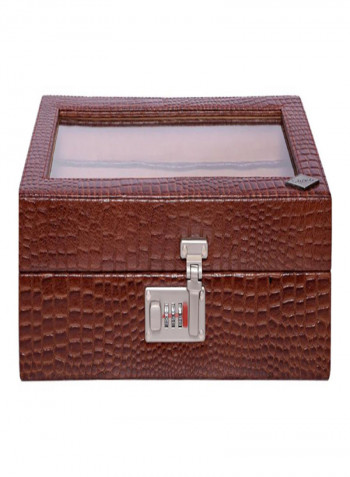 Glass Top Leather Watches  Box