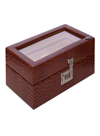 Glass Top Leather Watches  Box