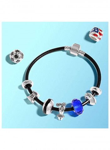 925 Sterling Silver USA Stars Stripes Charm