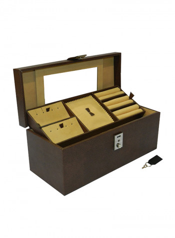 Designer Faux Leather Jewelry Storage Box Organizer