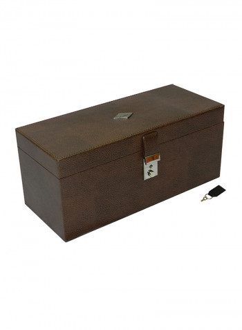 Designer Faux Leather Jewelry Storage Box Organizer