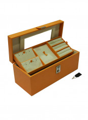 Designer Faux Leather Jewelry Storage Box Organizer