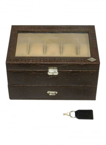 Faux Leather Watch Box 20WBGTPUBRNCROC