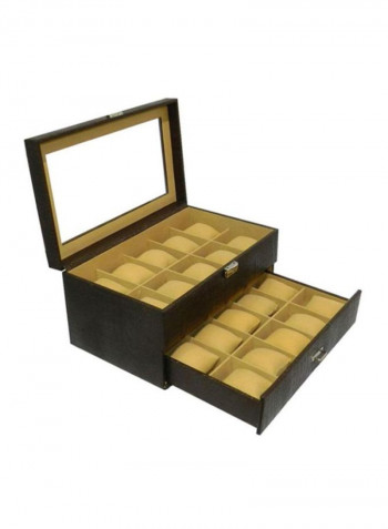 Faux Leather Watch Box 20WBGTPUBRNCROC