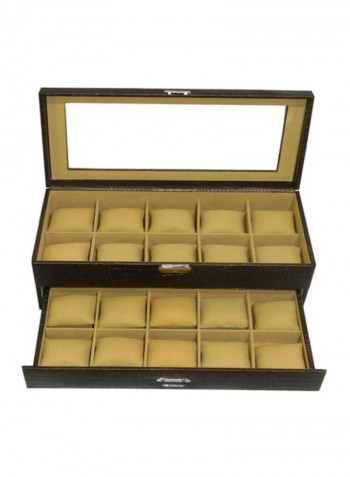 Faux Leather Watch Box 20WBGTPUBRNCROC