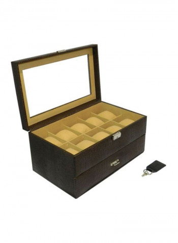 Faux Leather Watch Box 20WBGTPUBRNCROC