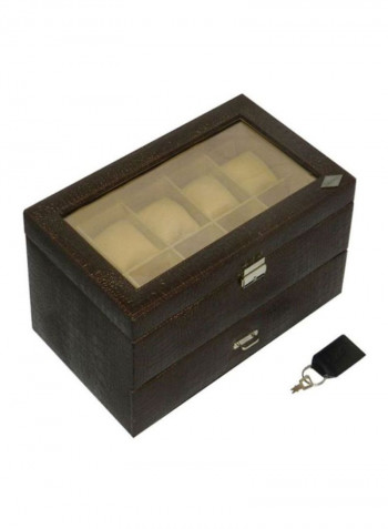 Faux Leather Watch Box 20WBGTPUBRNCROC