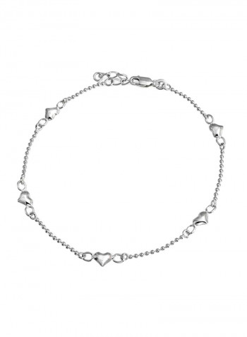 925 Sterling Silver Beaded Anklet
