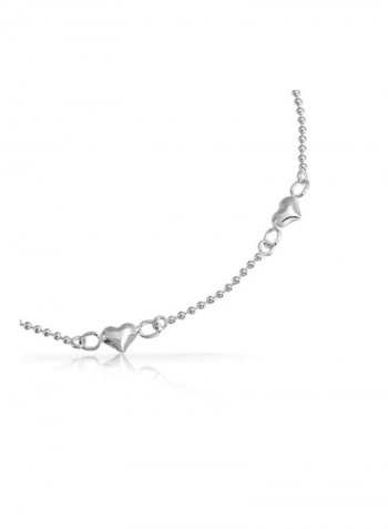 925 Sterling Silver Beaded Anklet
