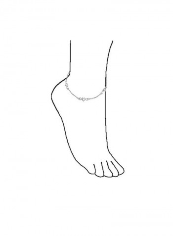 925 Sterling Silver Beaded Anklet