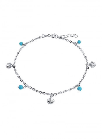 925 Sterling Silver Seashell Design Anklet