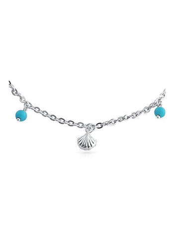925 Sterling Silver Seashell Design Anklet